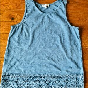 Chic Blue Lace Tank Top